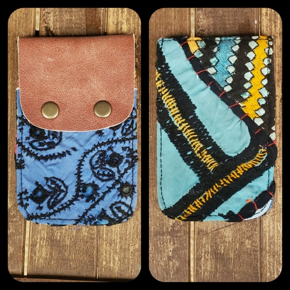 Free People Handbags - 🌎👽 Free People Boho Embroidered Repurposed vtg banjara hippie Wallet card case